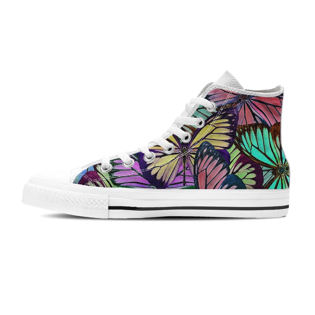 Colorful Butterfly Print Women's High Top Shoes-grizzshop