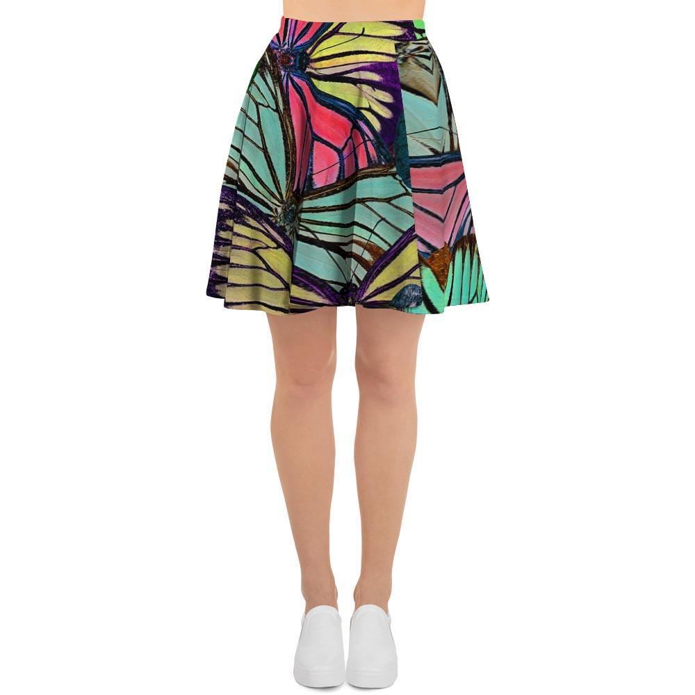 Colorful Butterfly Print Women's Skirt-grizzshop