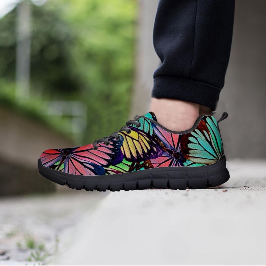Colorful Butterfly Print Women's Sneakers-grizzshop