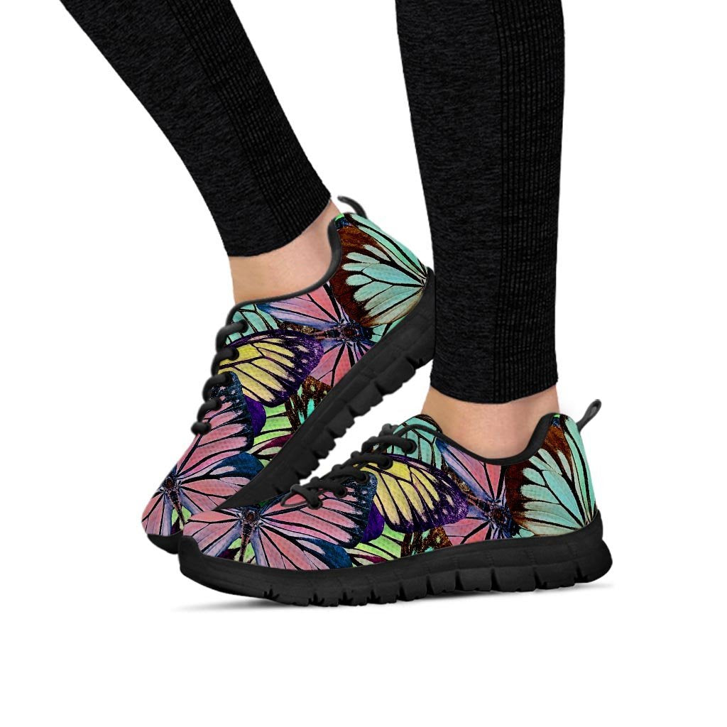 Colorful Butterfly Print Women's Sneakers-grizzshop
