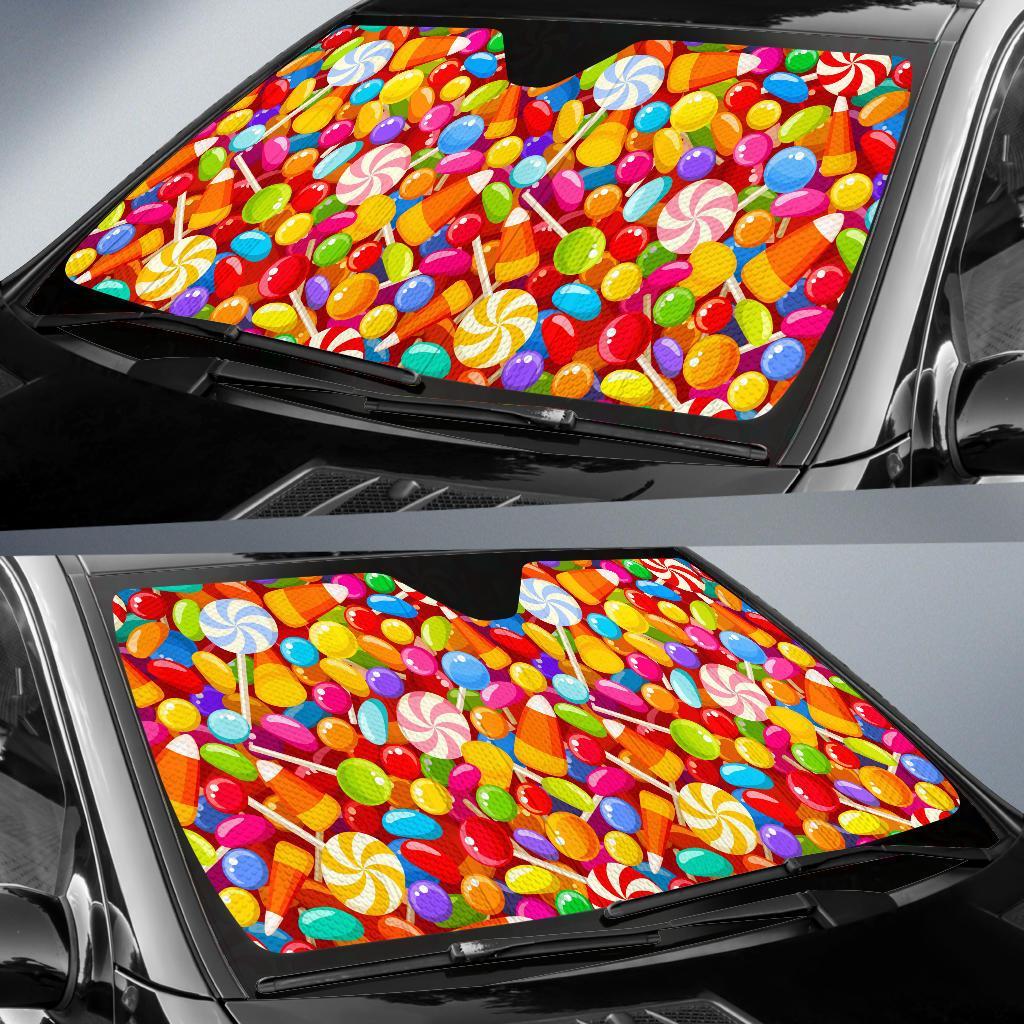 Colorful Candy Pattern Print Car Sun Shade-grizzshop