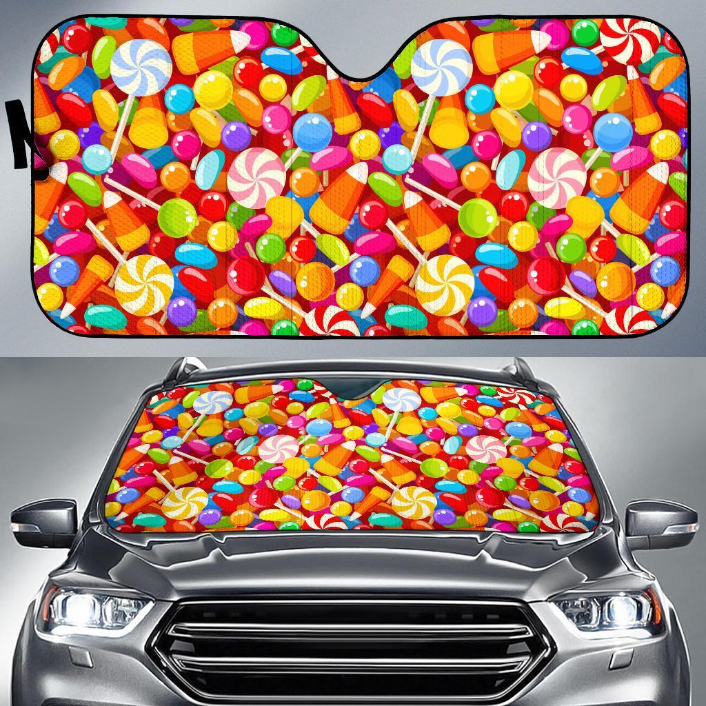 Colorful Candy Pattern Print Car Sun Shade-grizzshop