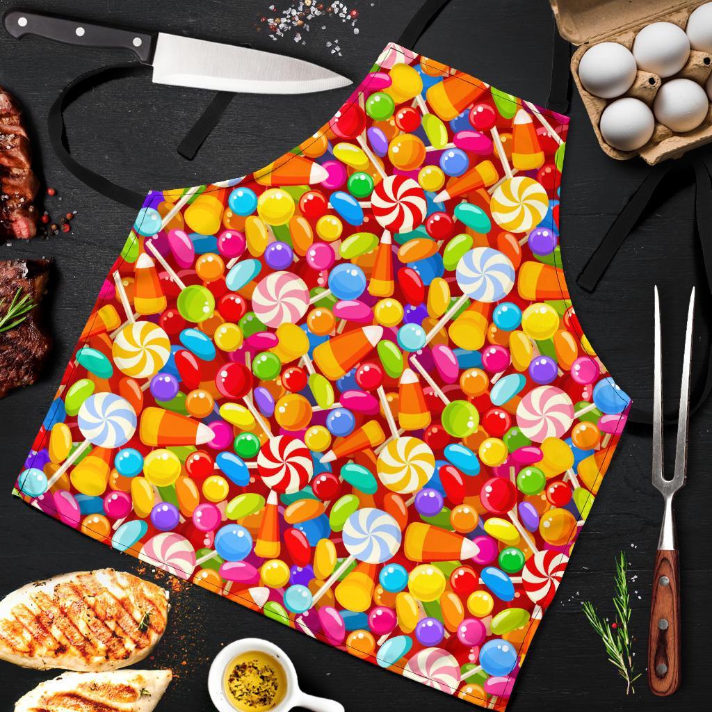 Colorful Candy Pattern Print Men's Apron-grizzshop