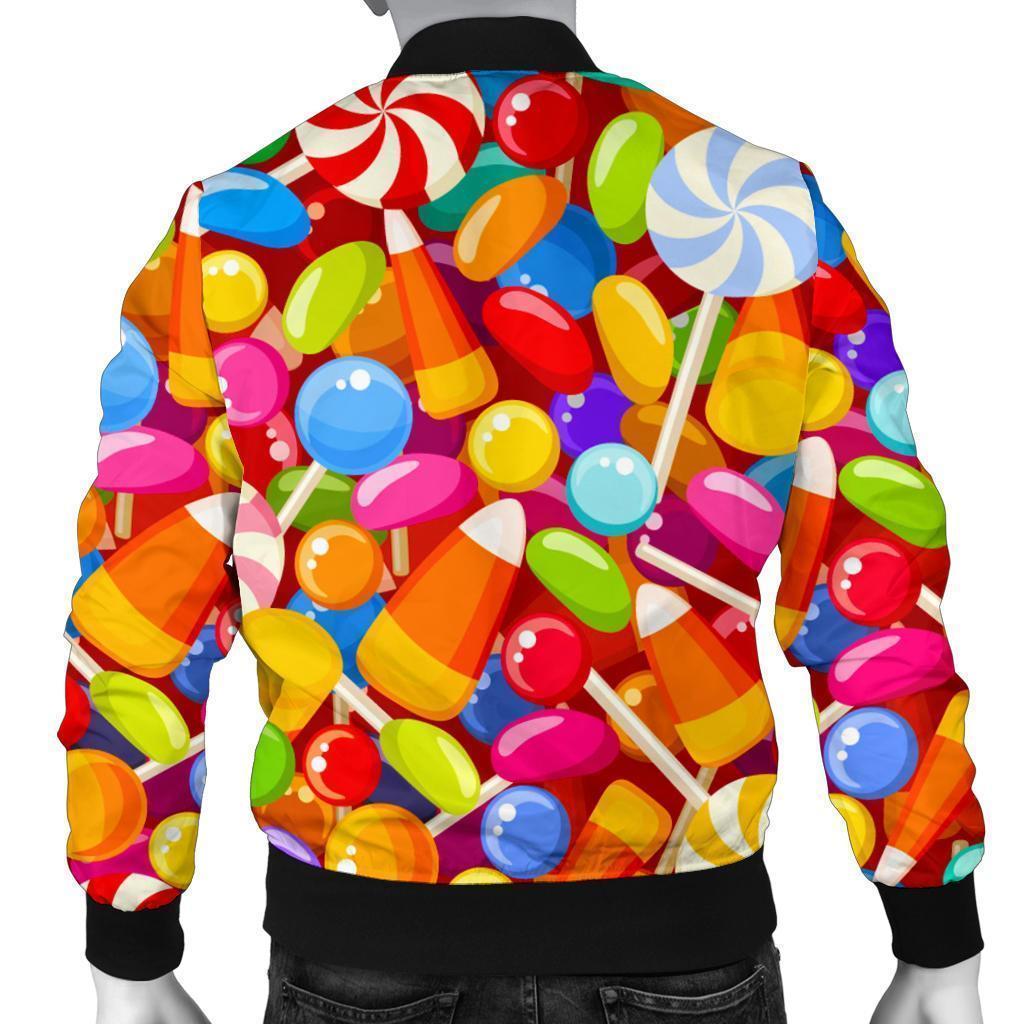 Colorful Candy Pattern Print Men's Bomber Jacket-grizzshop