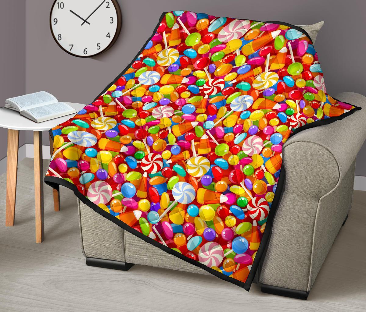 Colorful Candy Pattern Print Quilt-grizzshop
