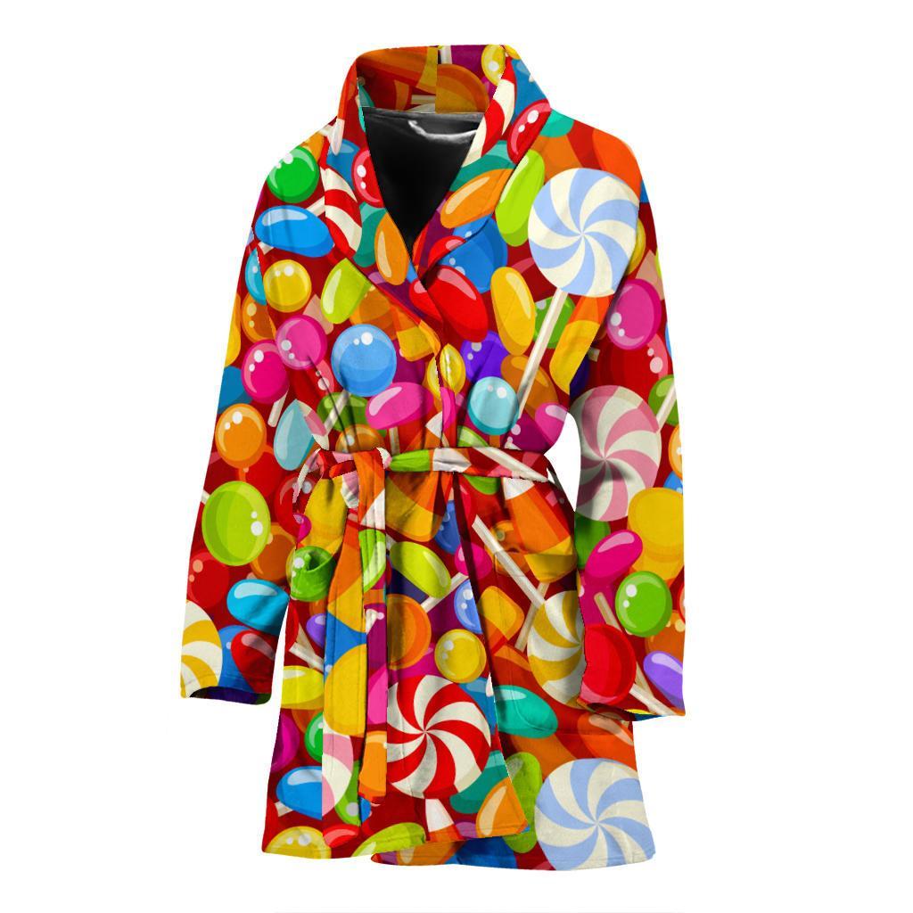 Colorful Candy Pattern Print Women Long Robe-grizzshop