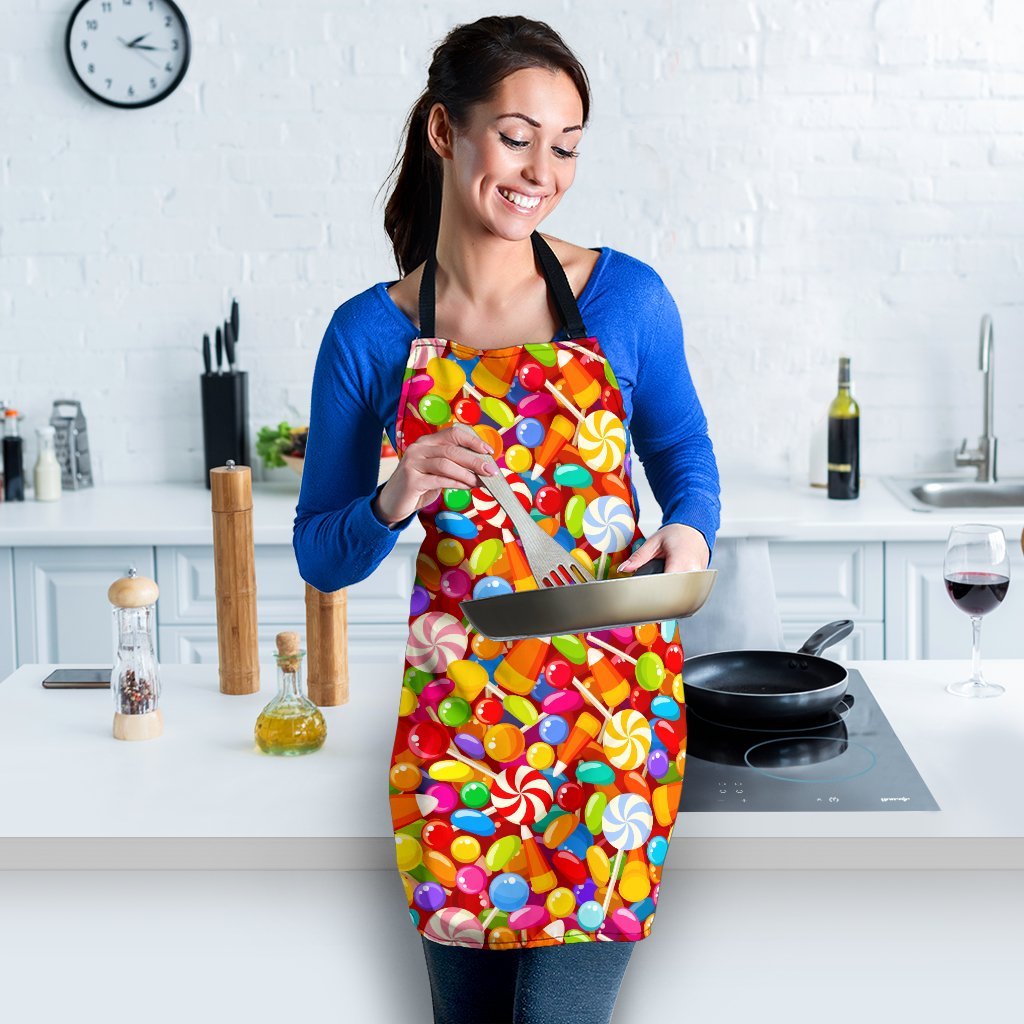 Colorful Candy Pattern Print Women's Apron-grizzshop