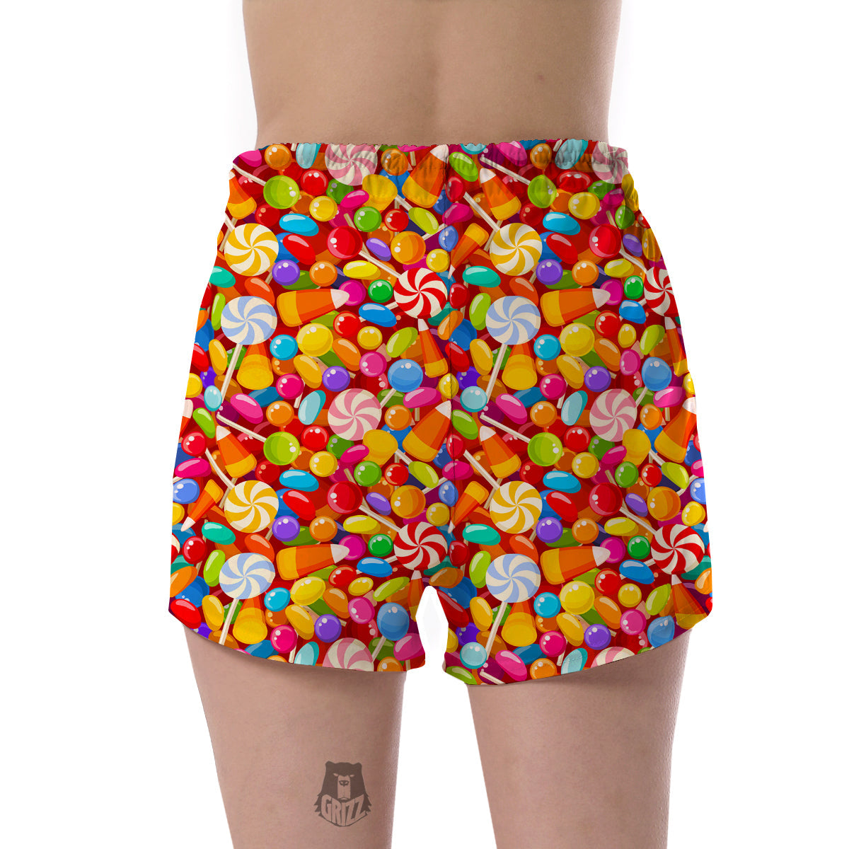 Colorful Candy Pattern Print Women's Shorts-grizzshop