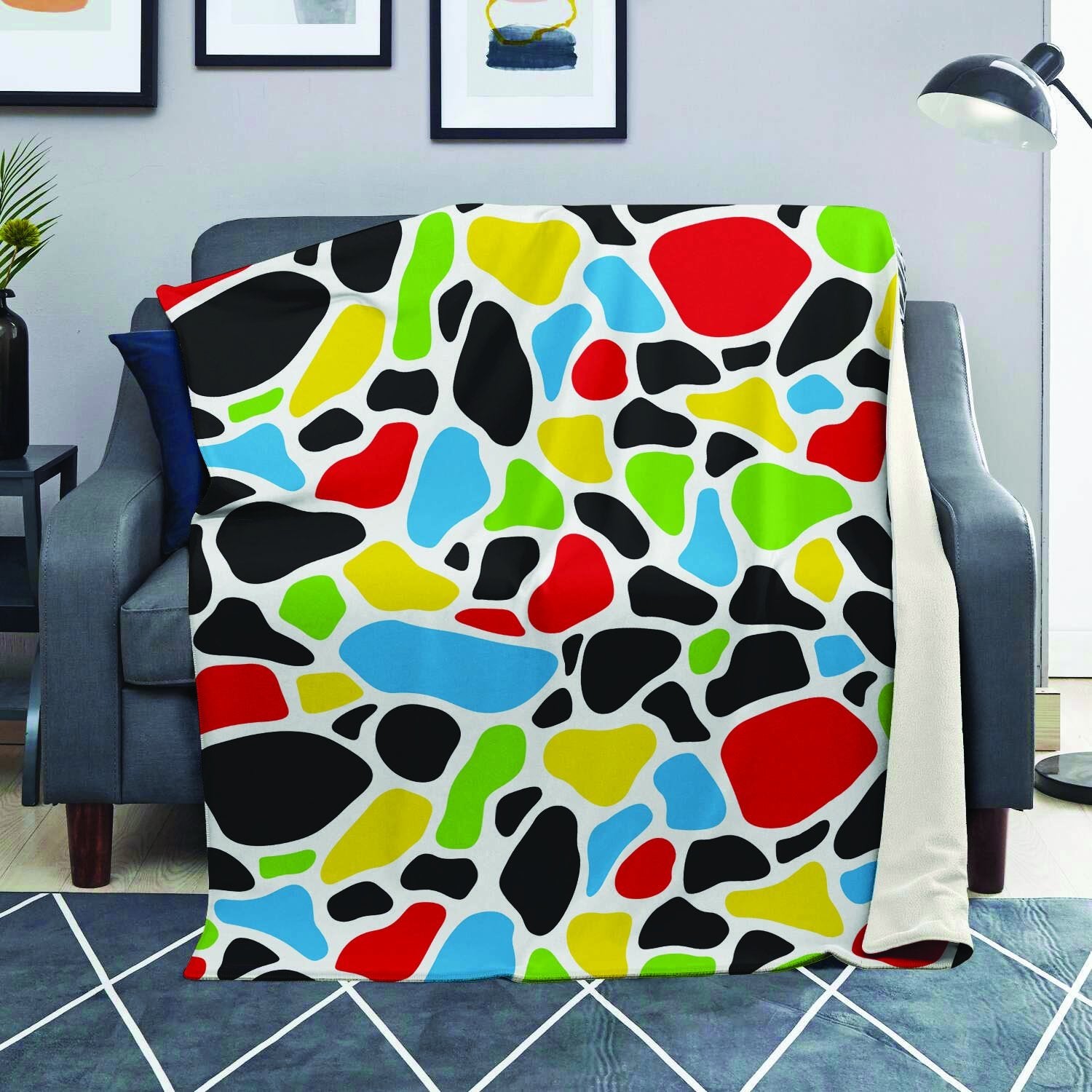 Colorful Cow Print Blanket-grizzshop