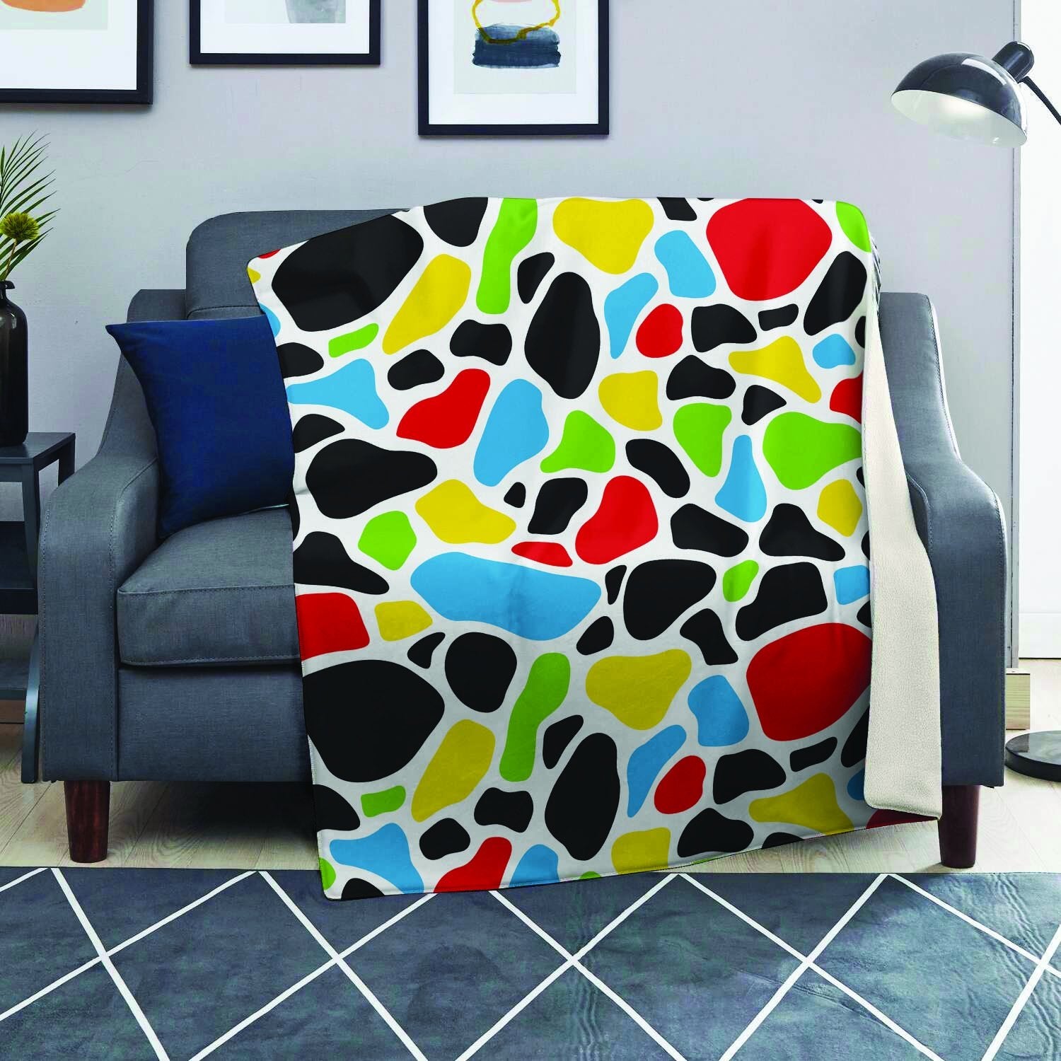 Colorful Cow Print Blanket-grizzshop