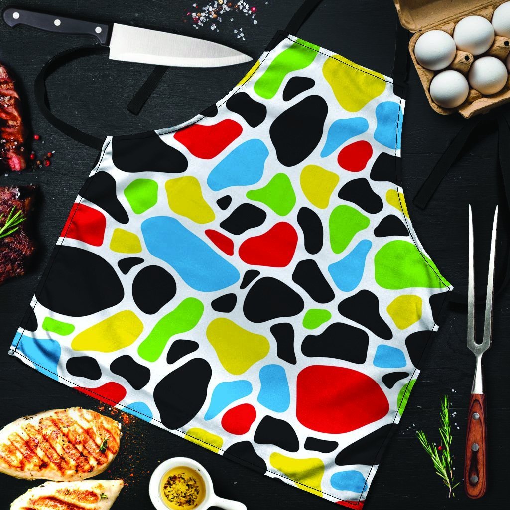 Colorful Cow Print Men's Apron-grizzshop