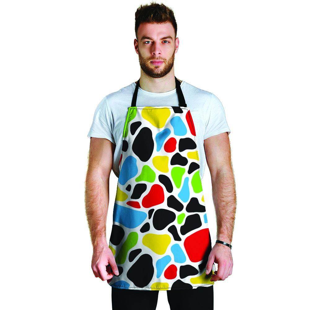 Colorful Cow Print Men's Apron-grizzshop