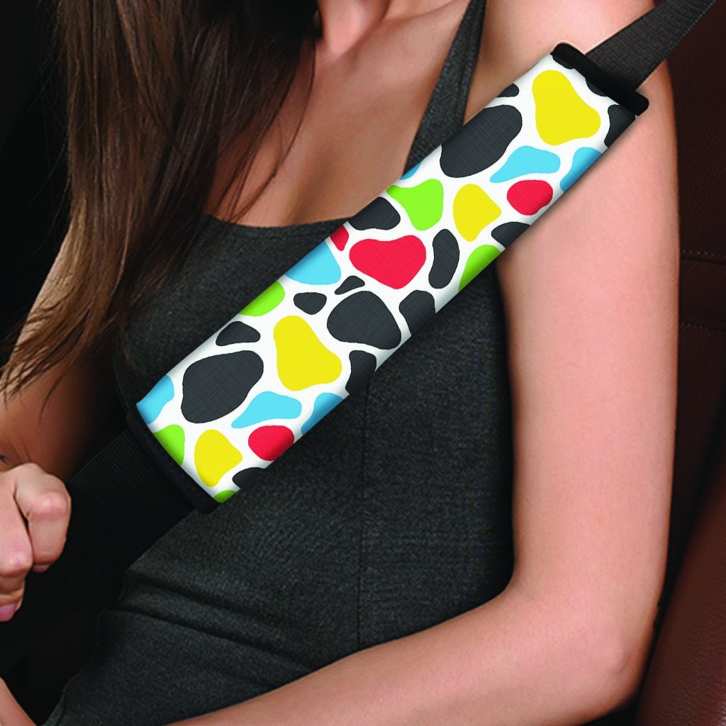 Colorful Cow Print Seat Belt Cover-grizzshop