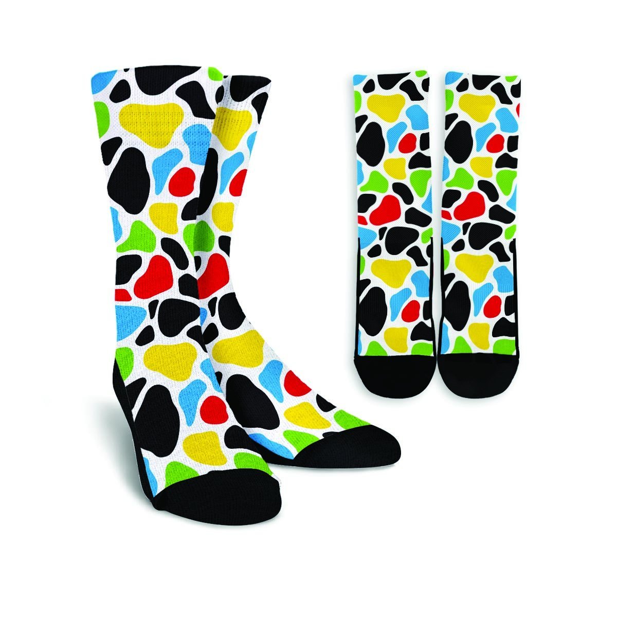 Colorful Cow Print Unisex Socks-grizzshop