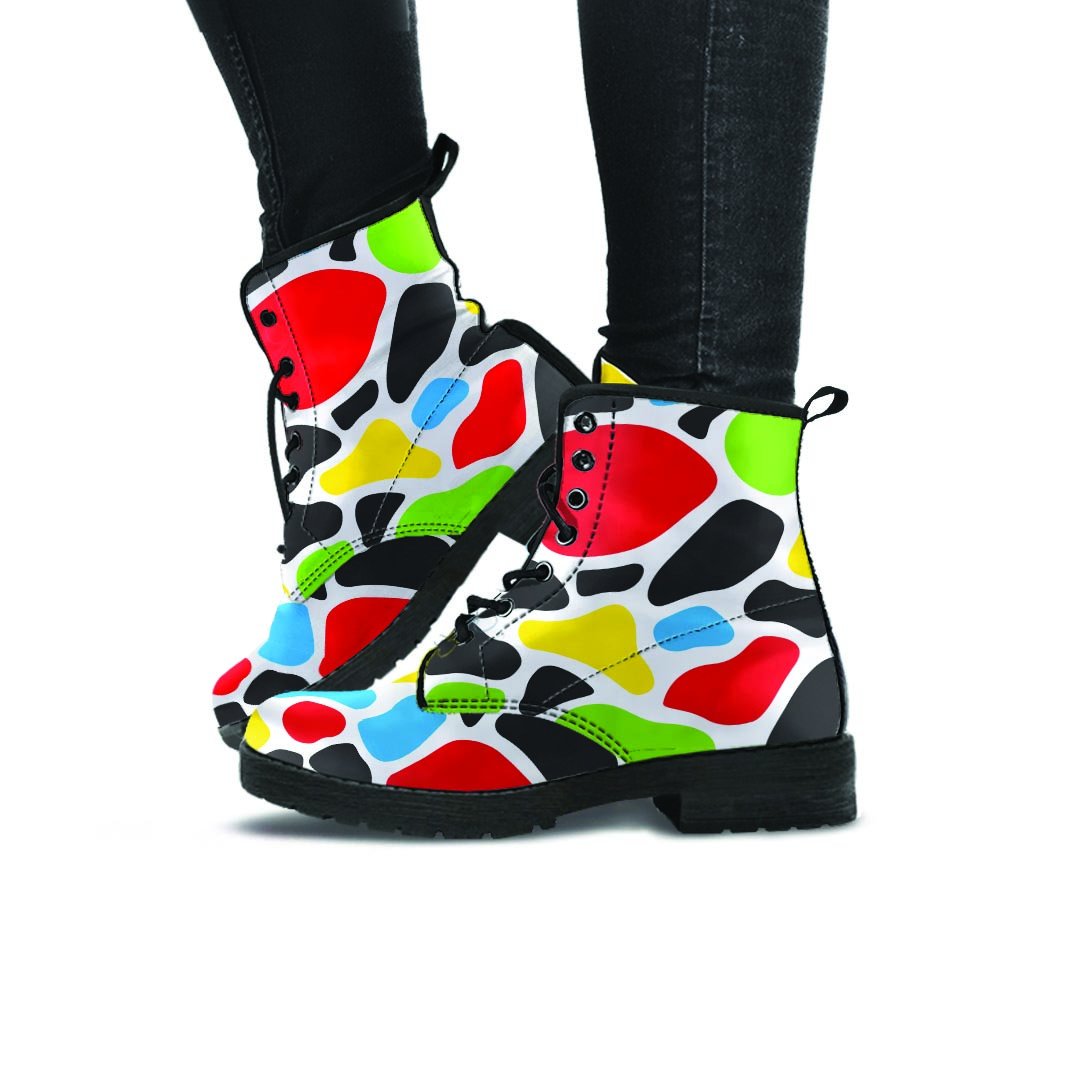 Colorful Cow Print Women's Boots-grizzshop