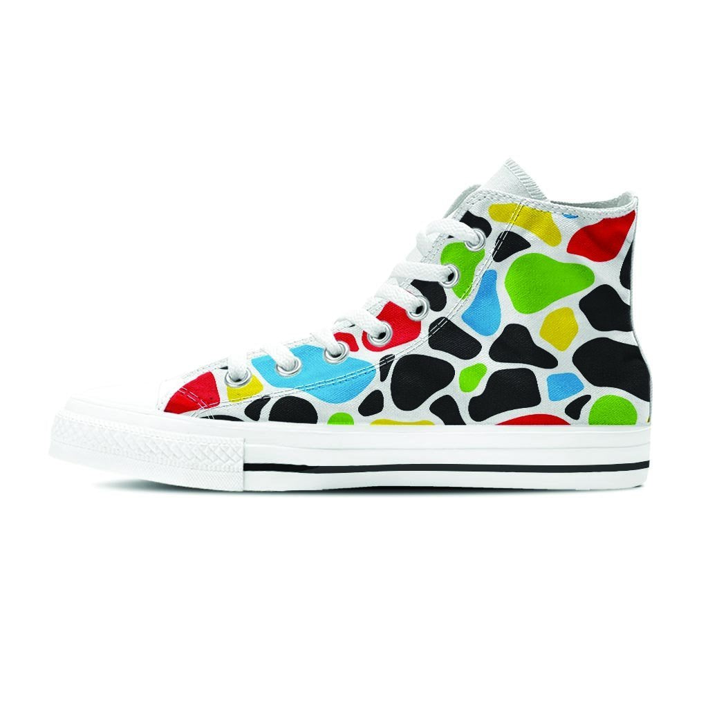 Colorful Cow Print Women's High Top Shoes-grizzshop