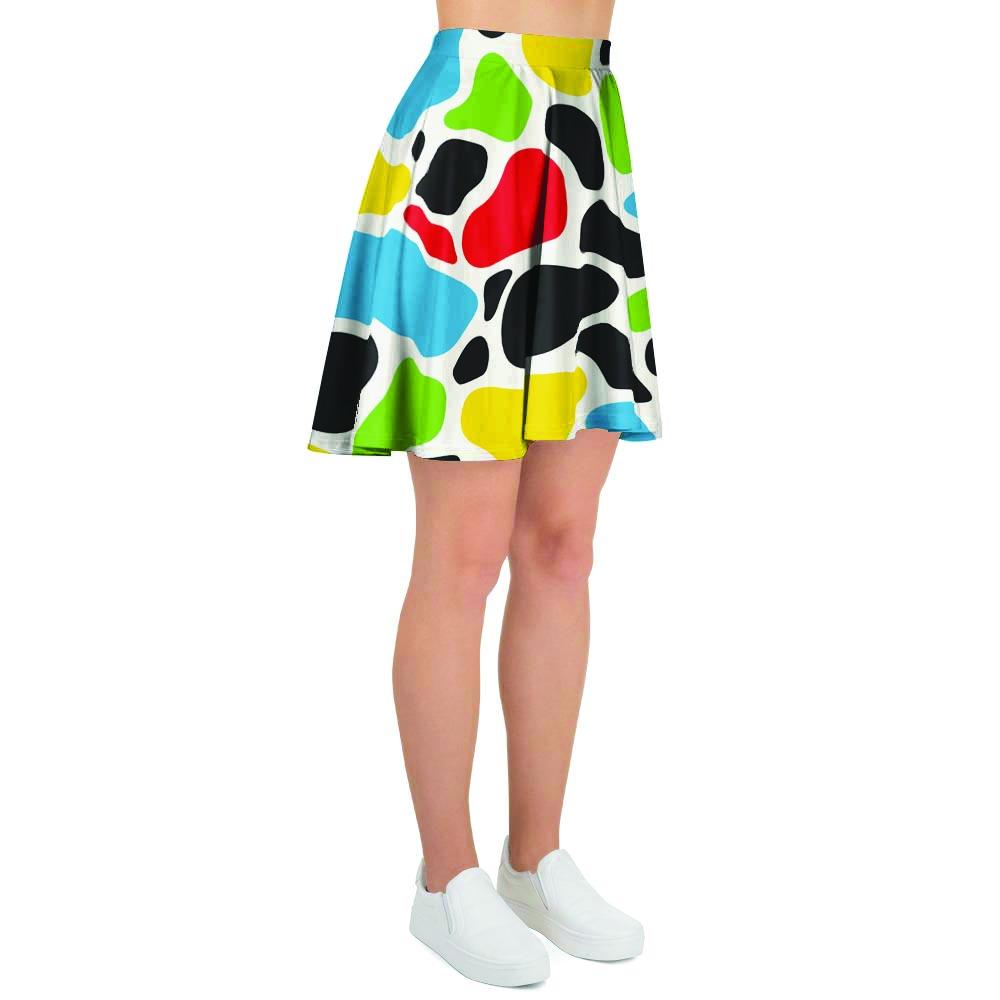 Colorful Cow Print Women's Skirt-grizzshop