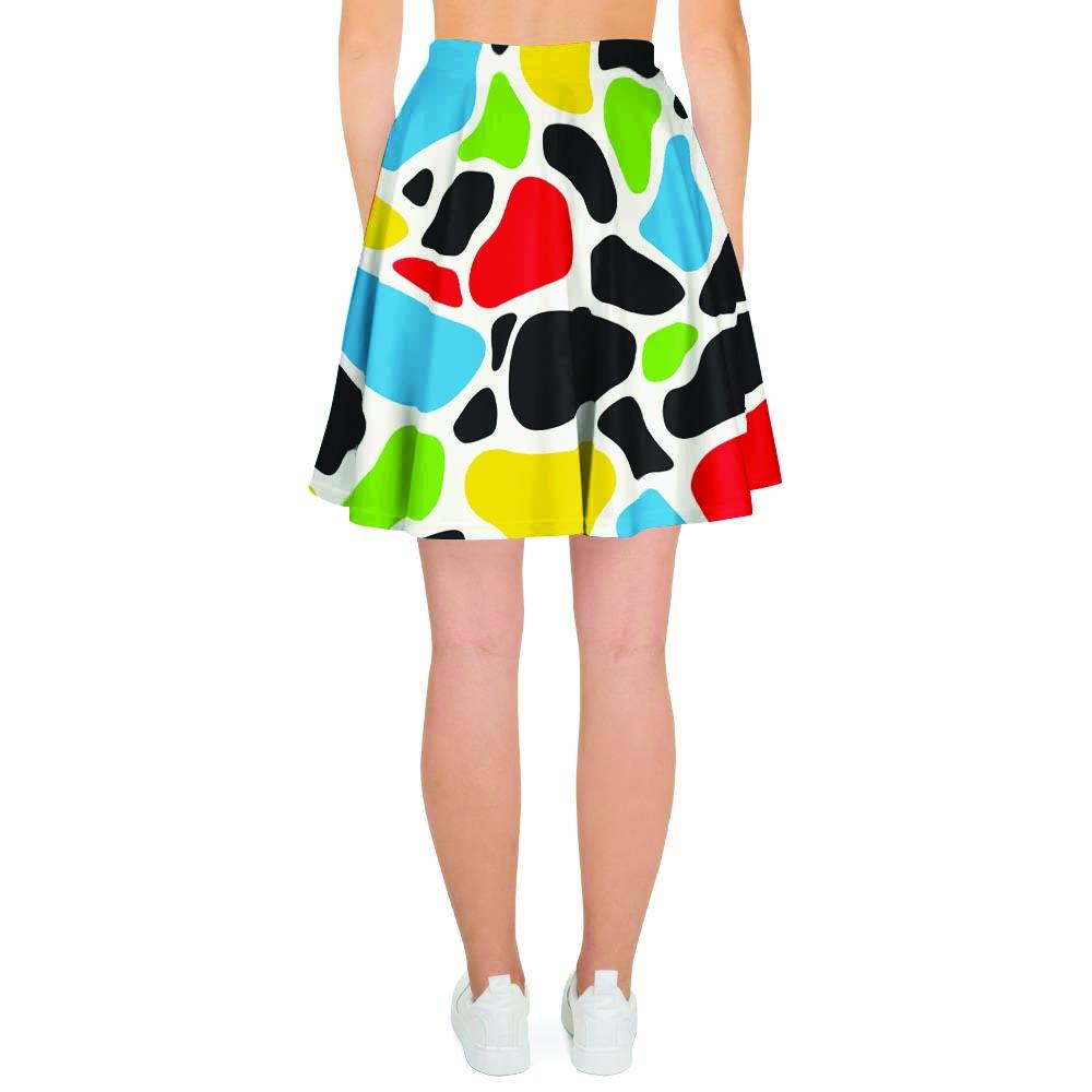 Colorful Cow Print Women's Skirt-grizzshop