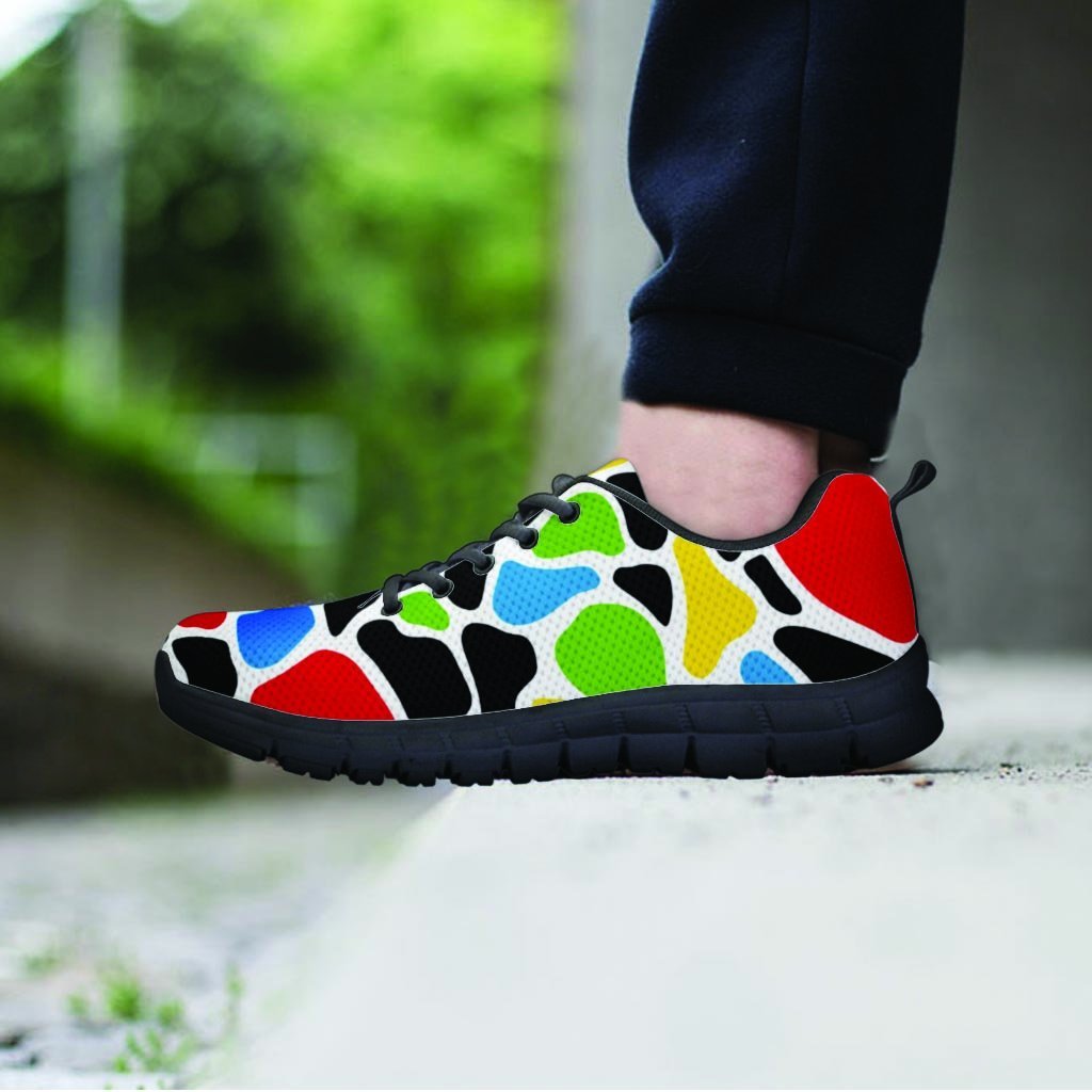 Colorful Cow Print Women's Sneakers-grizzshop