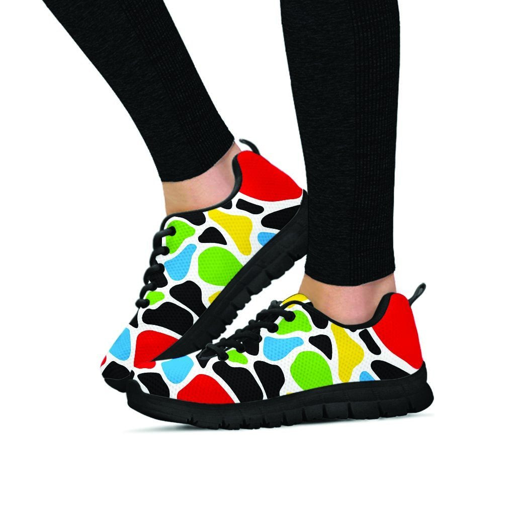 Colorful Cow Print Women's Sneakers-grizzshop