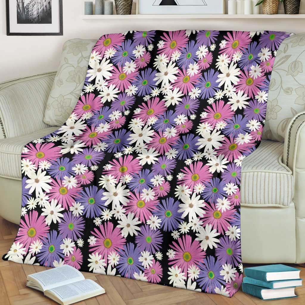 Colorful Daisy Pattern Print Blanket-grizzshop