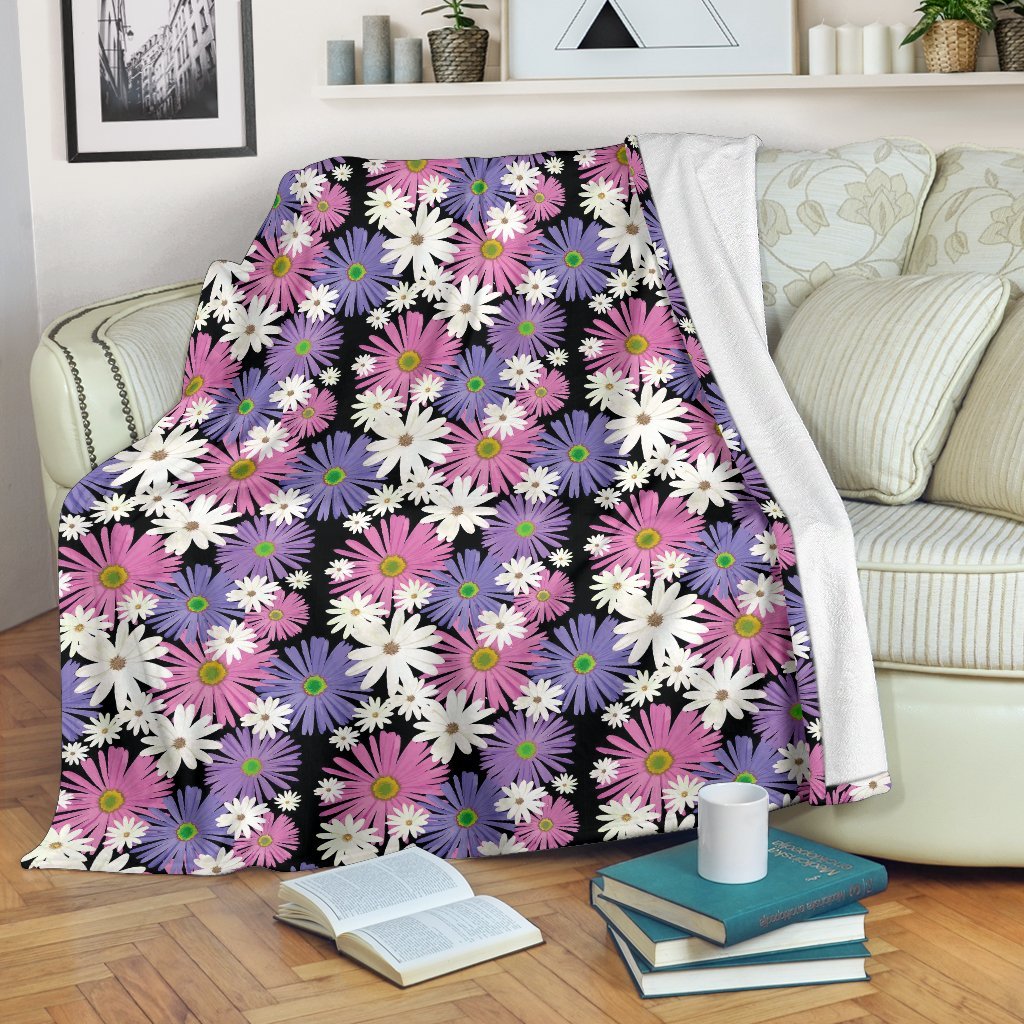Colorful Daisy Pattern Print Blanket-grizzshop