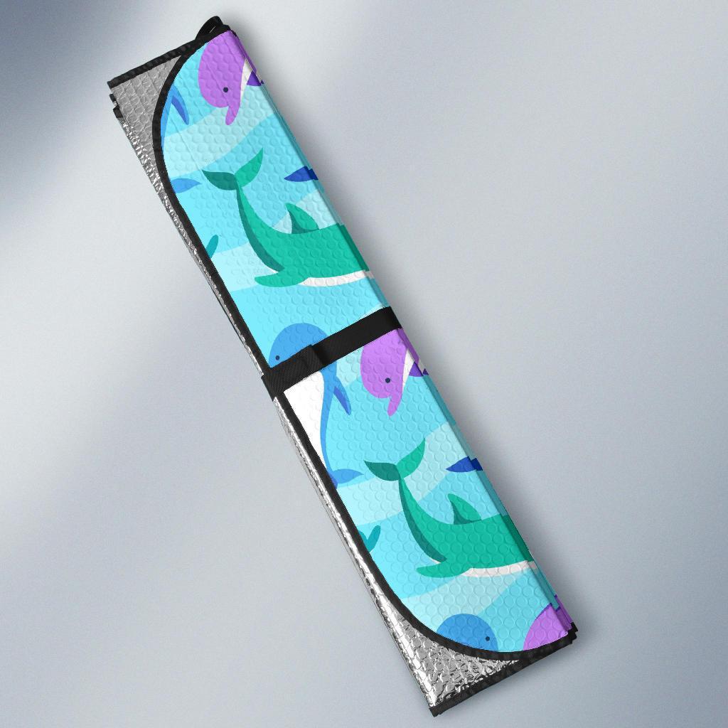 Colorful Dolphin Pattern Print Car Sun Shade-grizzshop