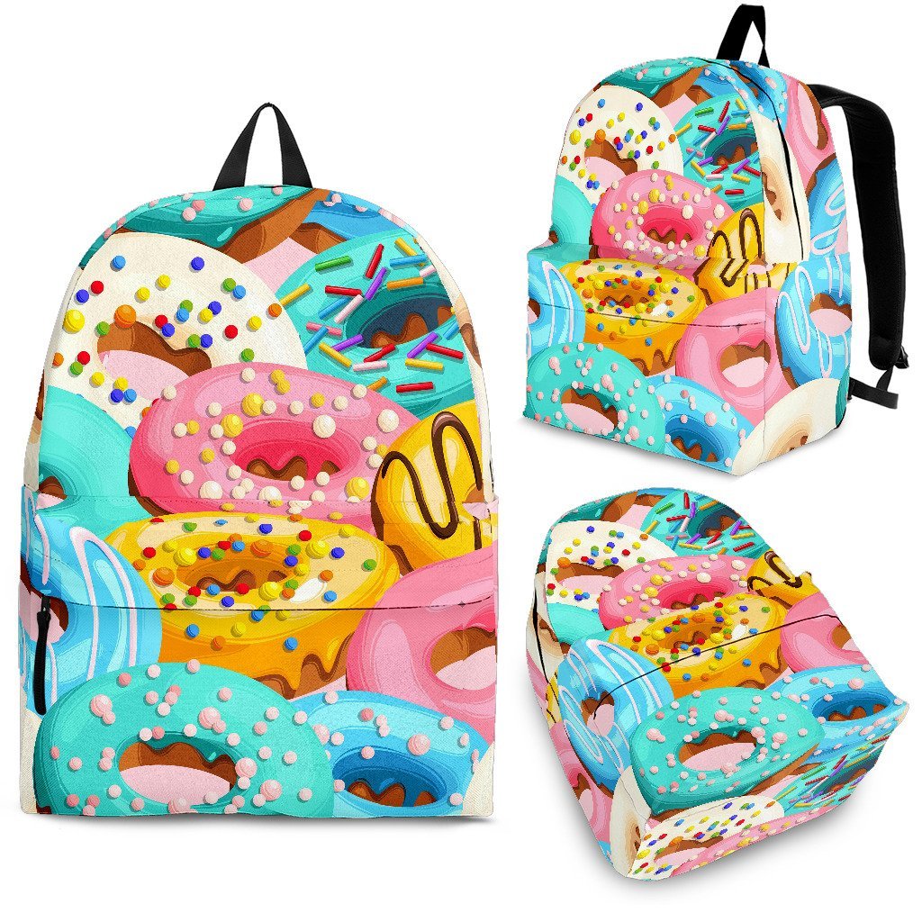 Colorful Donut Pattern Print Backpack-grizzshop