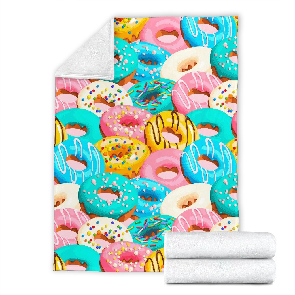 Colorful Donut Pattern Print Blanket-grizzshop