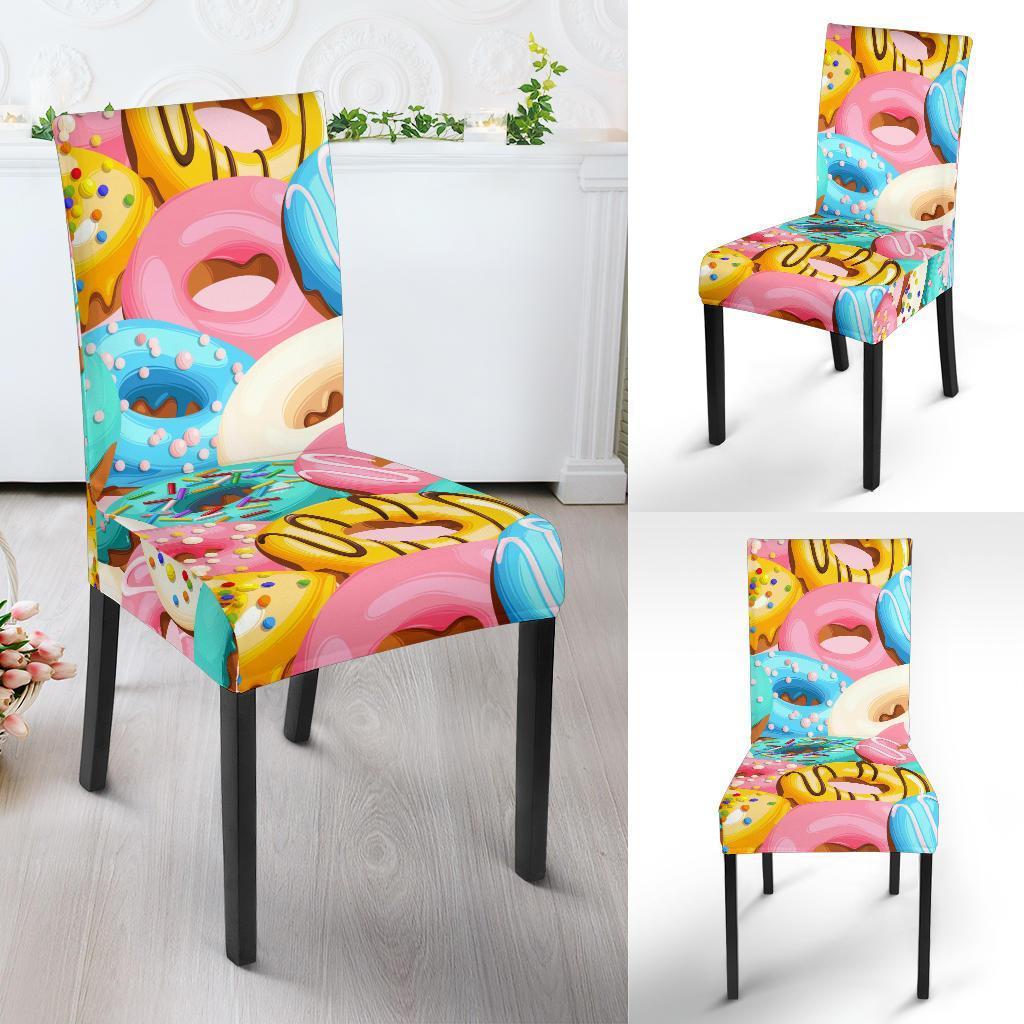Colorful Donut Pattern Print Chair Cover-grizzshop