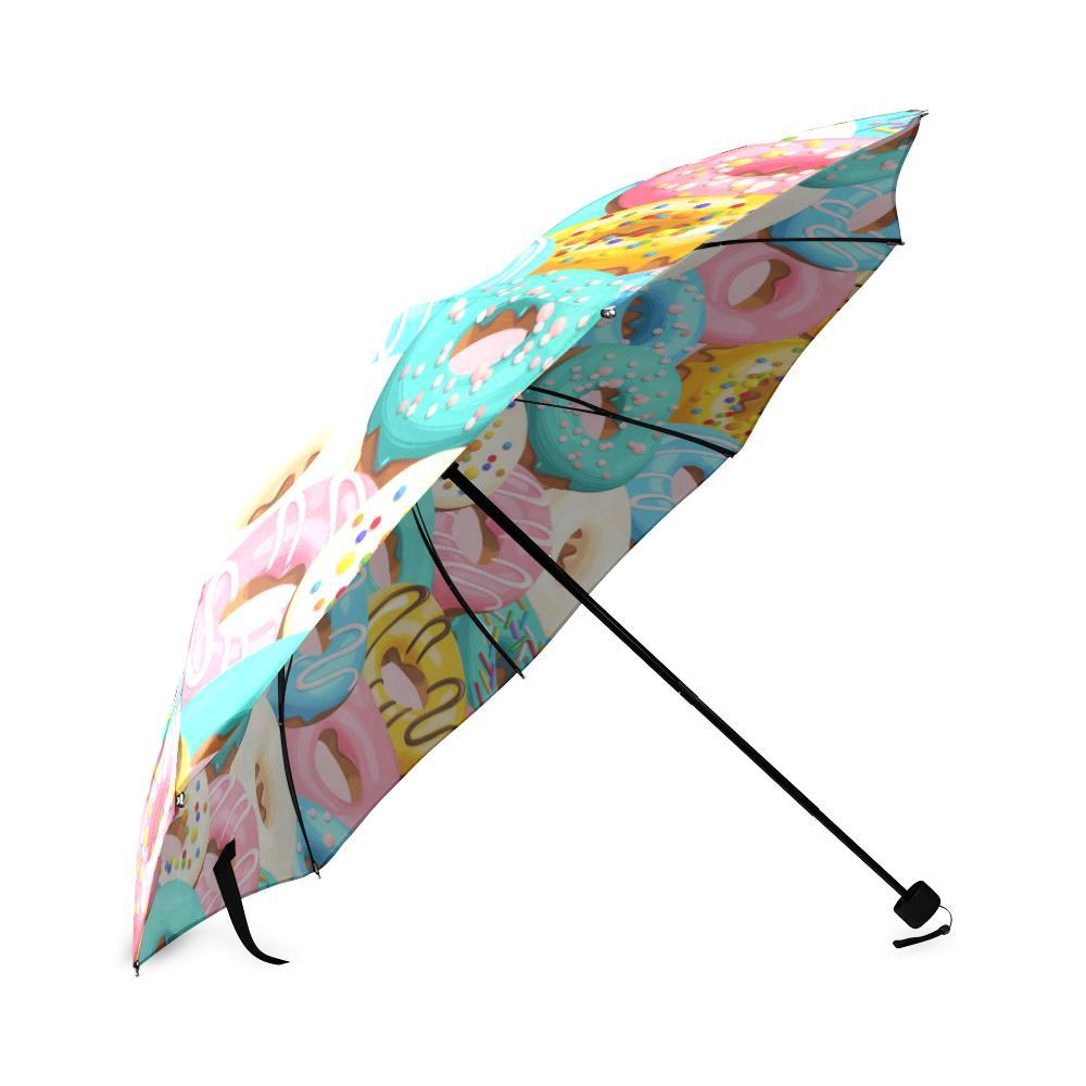 Colorful Donut Pattern Print Foldable Umbrella-grizzshop