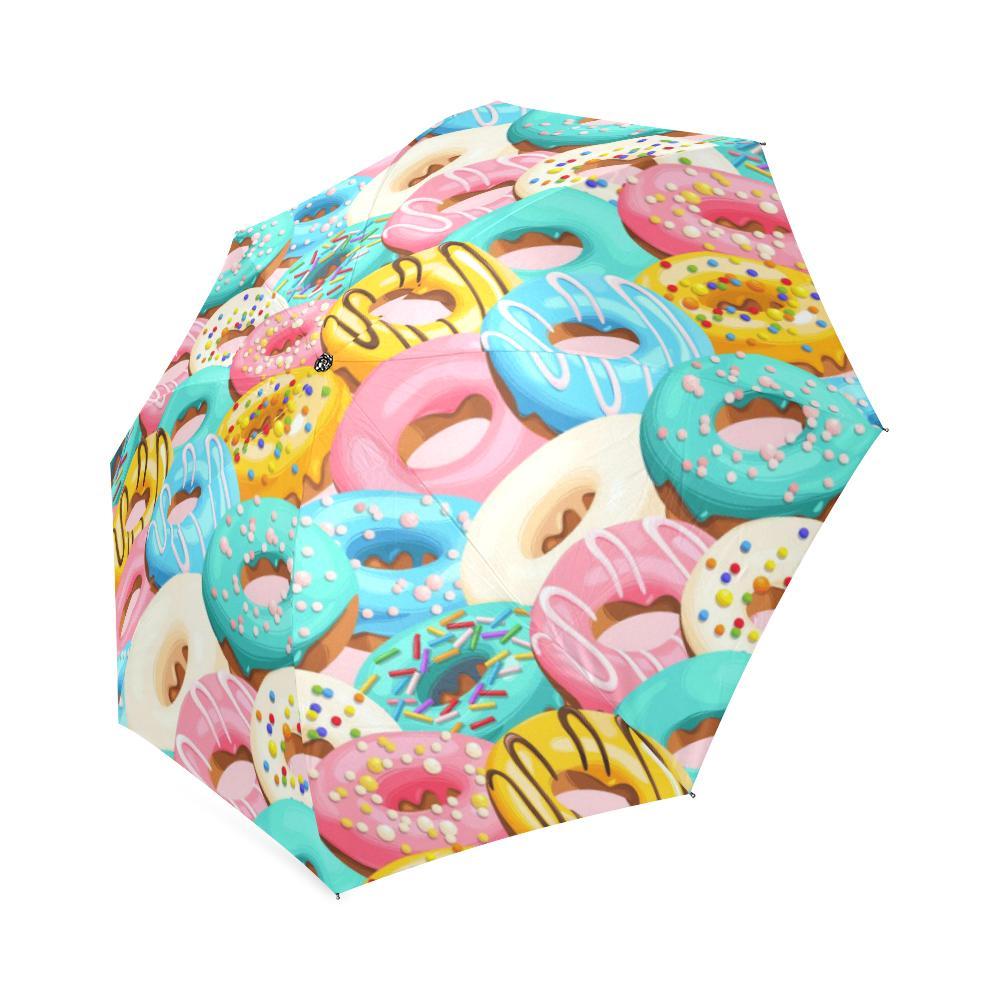 Colorful Donut Pattern Print Foldable Umbrella-grizzshop