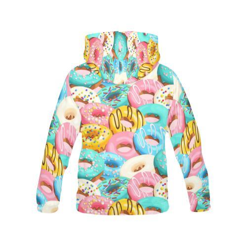 Colorful Donut Pattern Print Men Pullover Hoodie-grizzshop