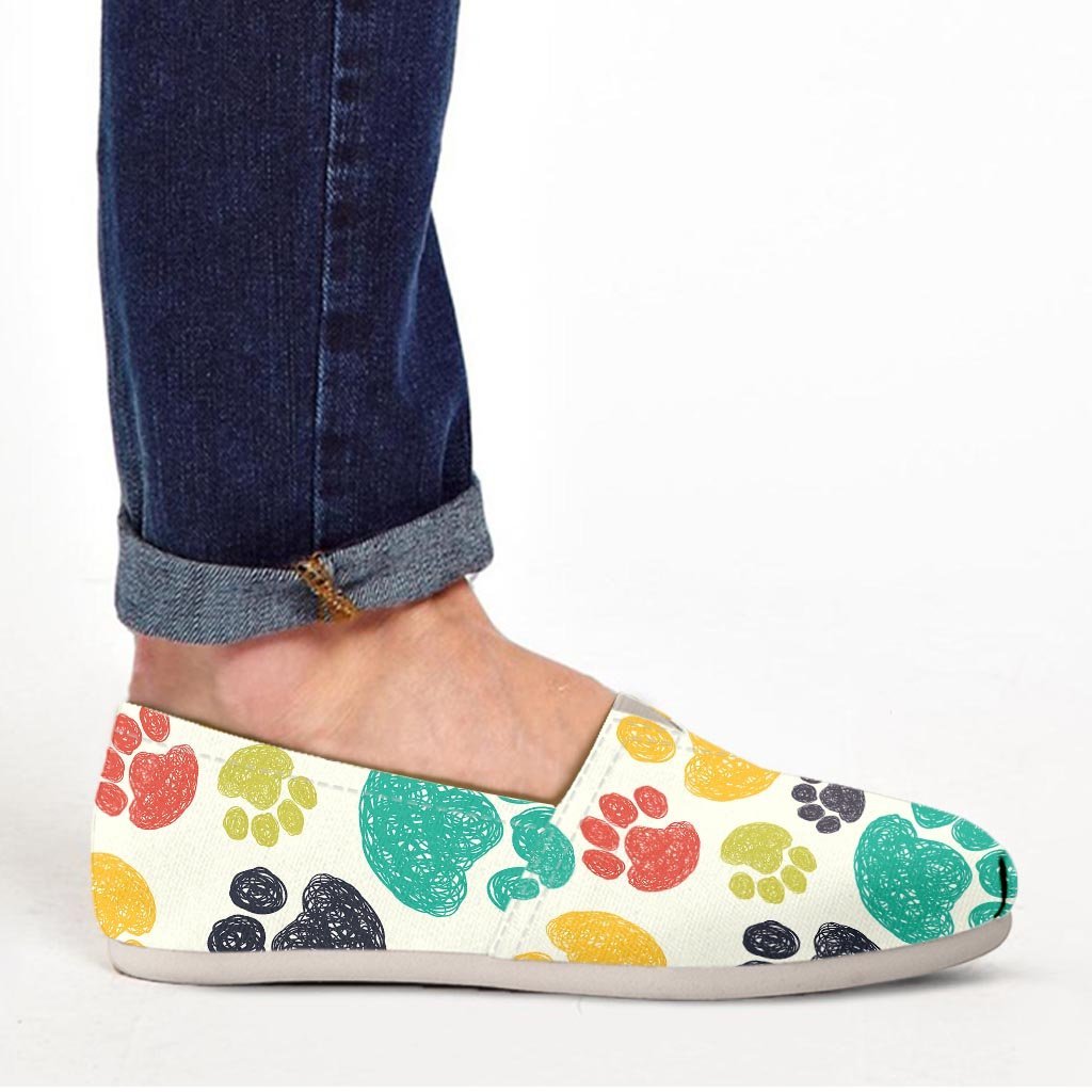 Colorful Doodle Paw Canvas Shoes-grizzshop