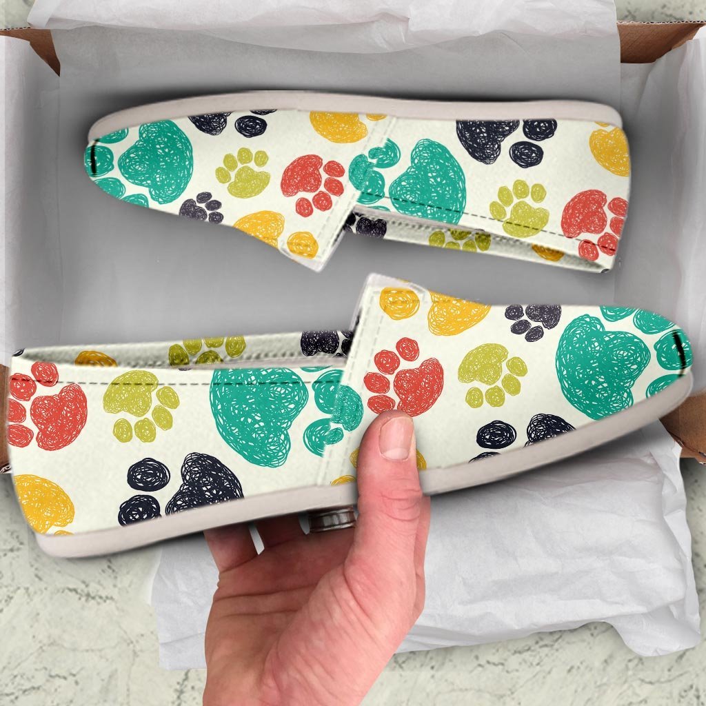 Colorful Doodle Paw Canvas Shoes-grizzshop