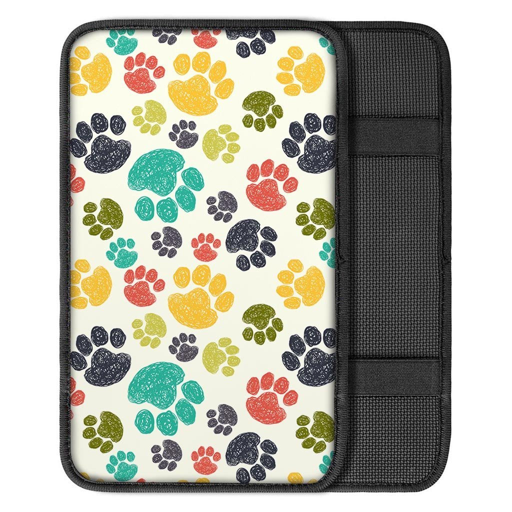 Colorful Doodle Paw Car Console Cover-grizzshop