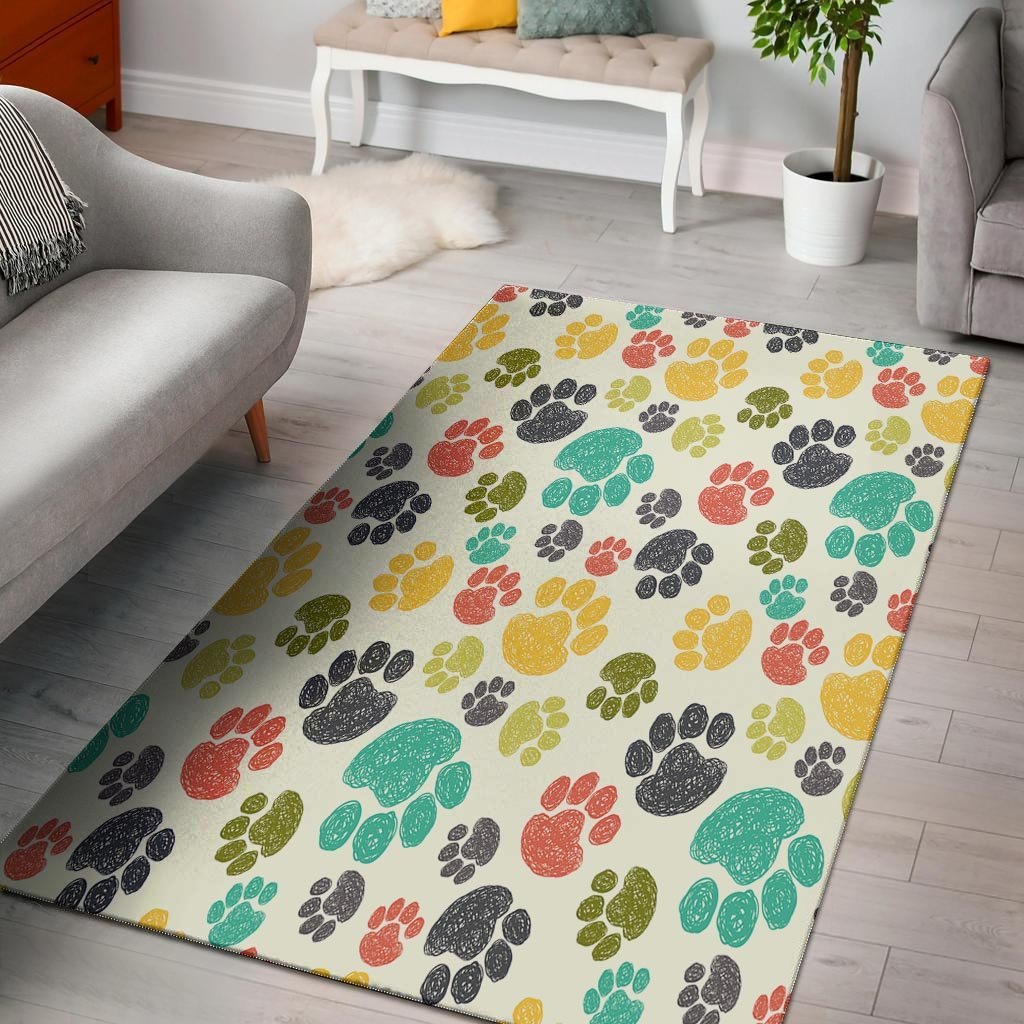Colorful Doodle Paw Floor Mat-grizzshop