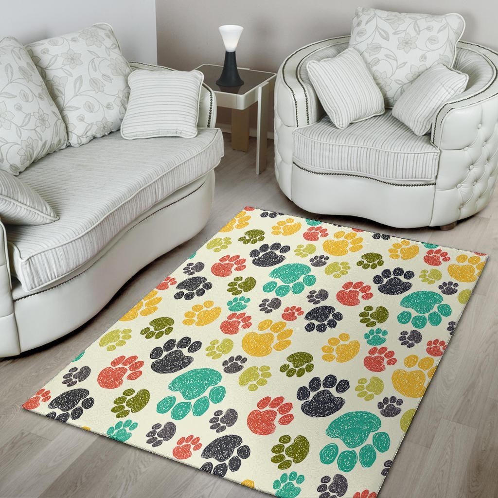 Colorful Doodle Paw Floor Mat-grizzshop