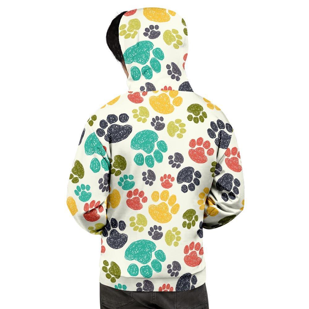 Colorful Doodle Paw Men's Hoodie-grizzshop