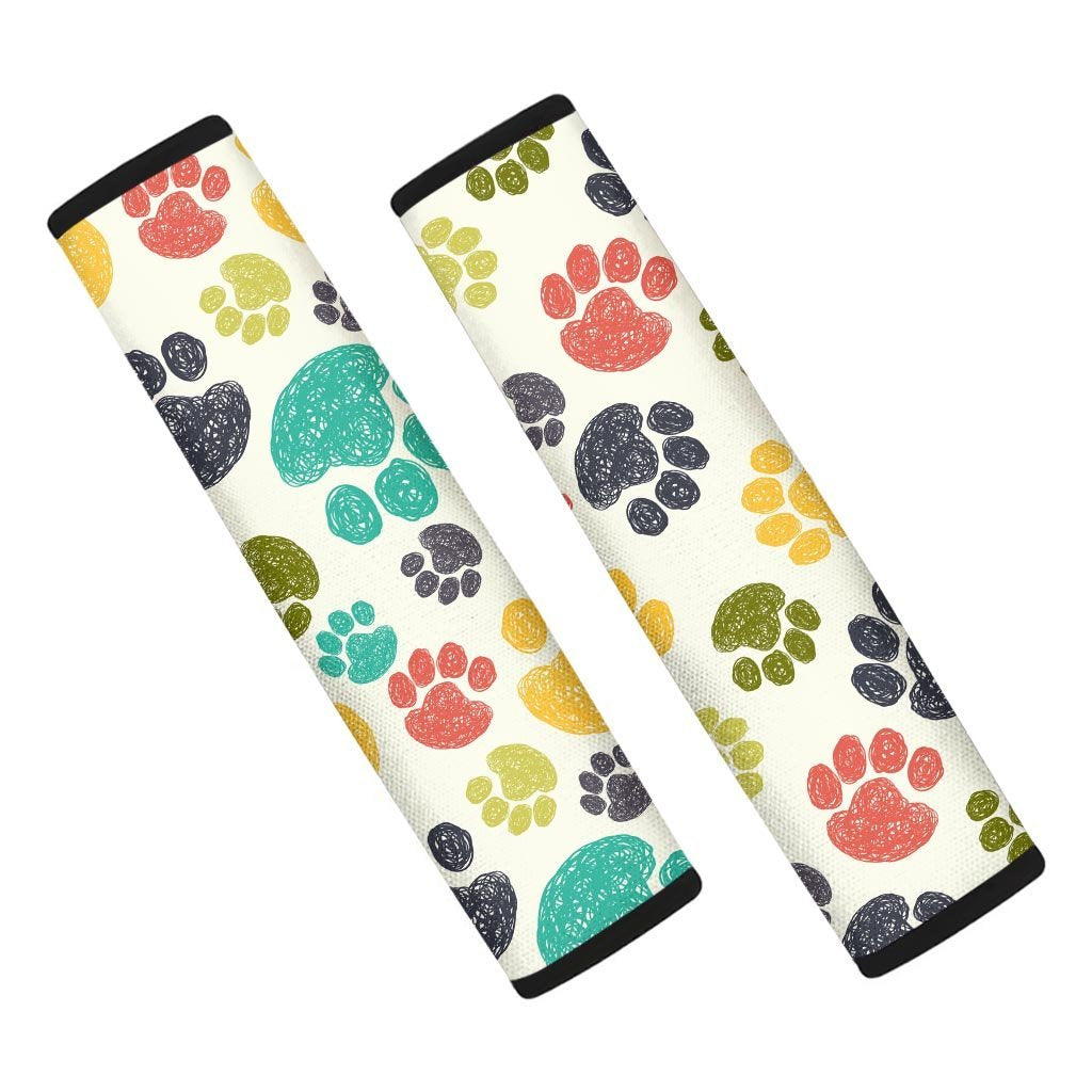 Colorful Doodle Paw Seat Belt Cover-grizzshop