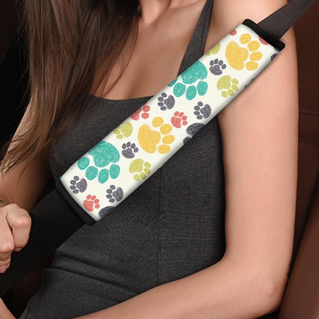 Colorful Doodle Paw Seat Belt Cover-grizzshop
