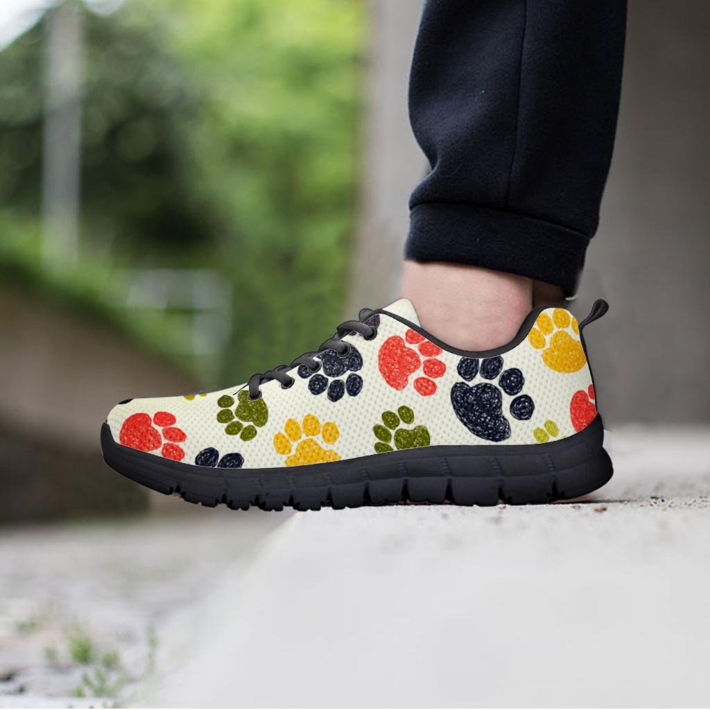 Colorful Doodle Paw Women's Sneakers-grizzshop