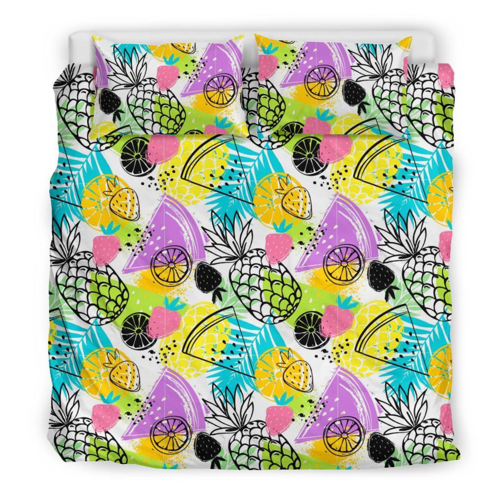 Colorful Drawing Pineapple Bedding Set-grizzshop