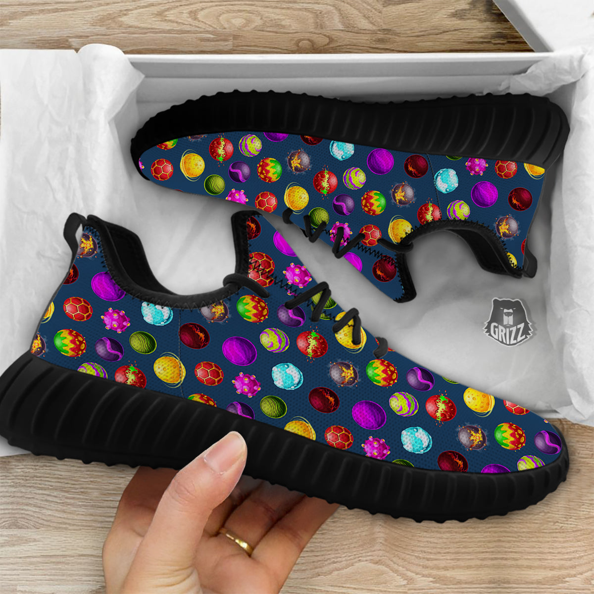Colorful Galaxy Planets And Space Stars Print Pattern Black Walking Shoes-grizzshop
