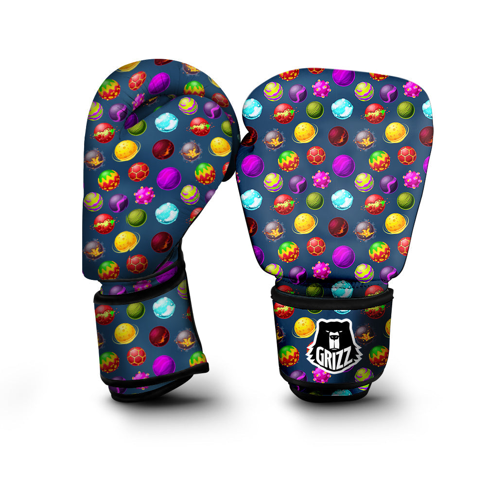Colorful Galaxy Planets And Space Stars Print Pattern Boxing Gloves-grizzshop