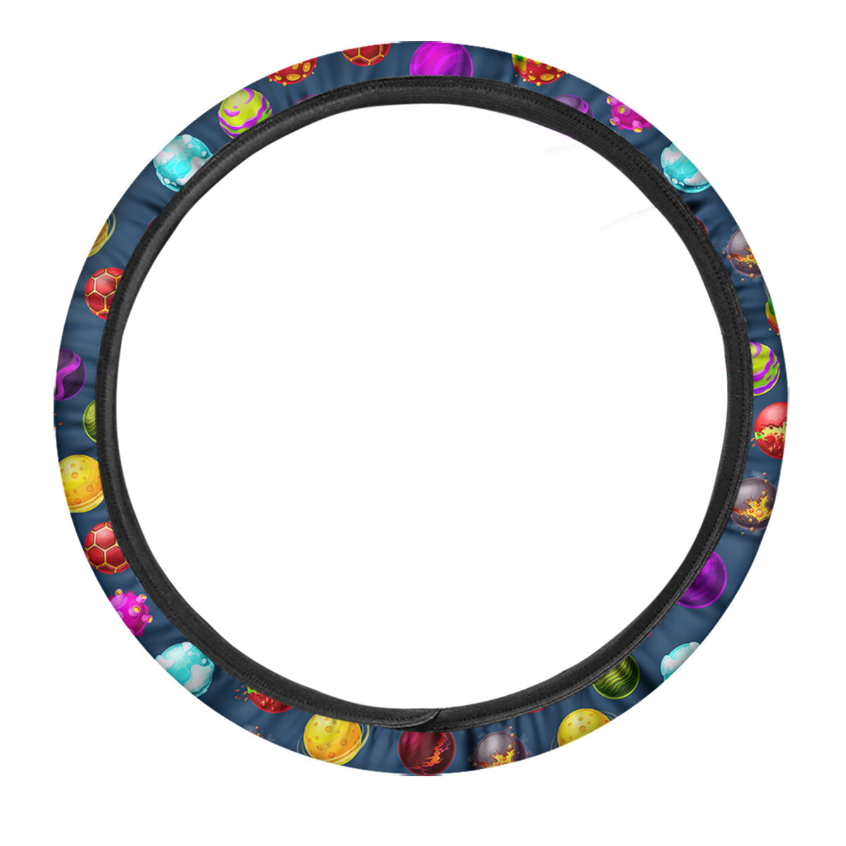 Colorful Galaxy Planets And Space Stars Print Pattern Car Steering Wheel Cover-grizzshop