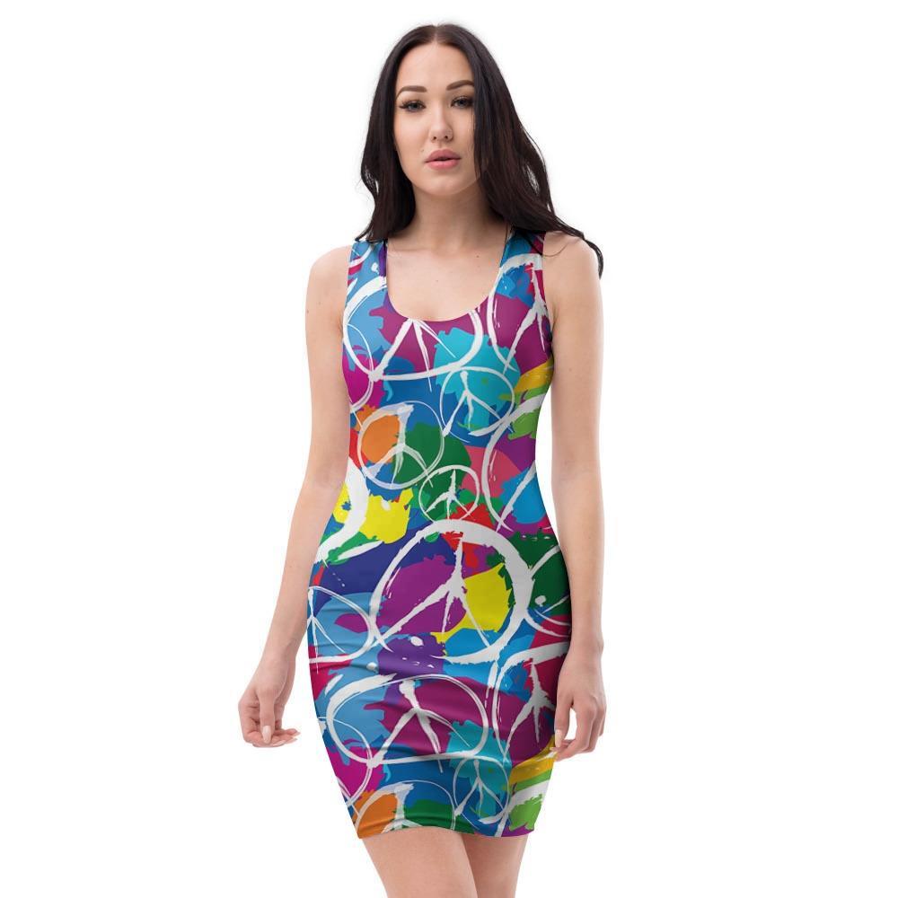 Colorful Hippie Bodycon Dress-grizzshop