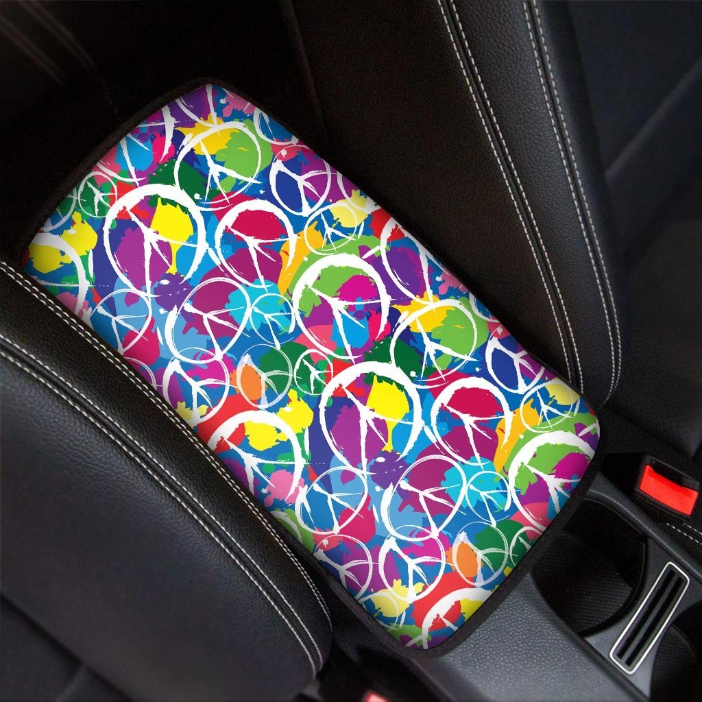 Colorful Hippie Car Console Cover-grizzshop