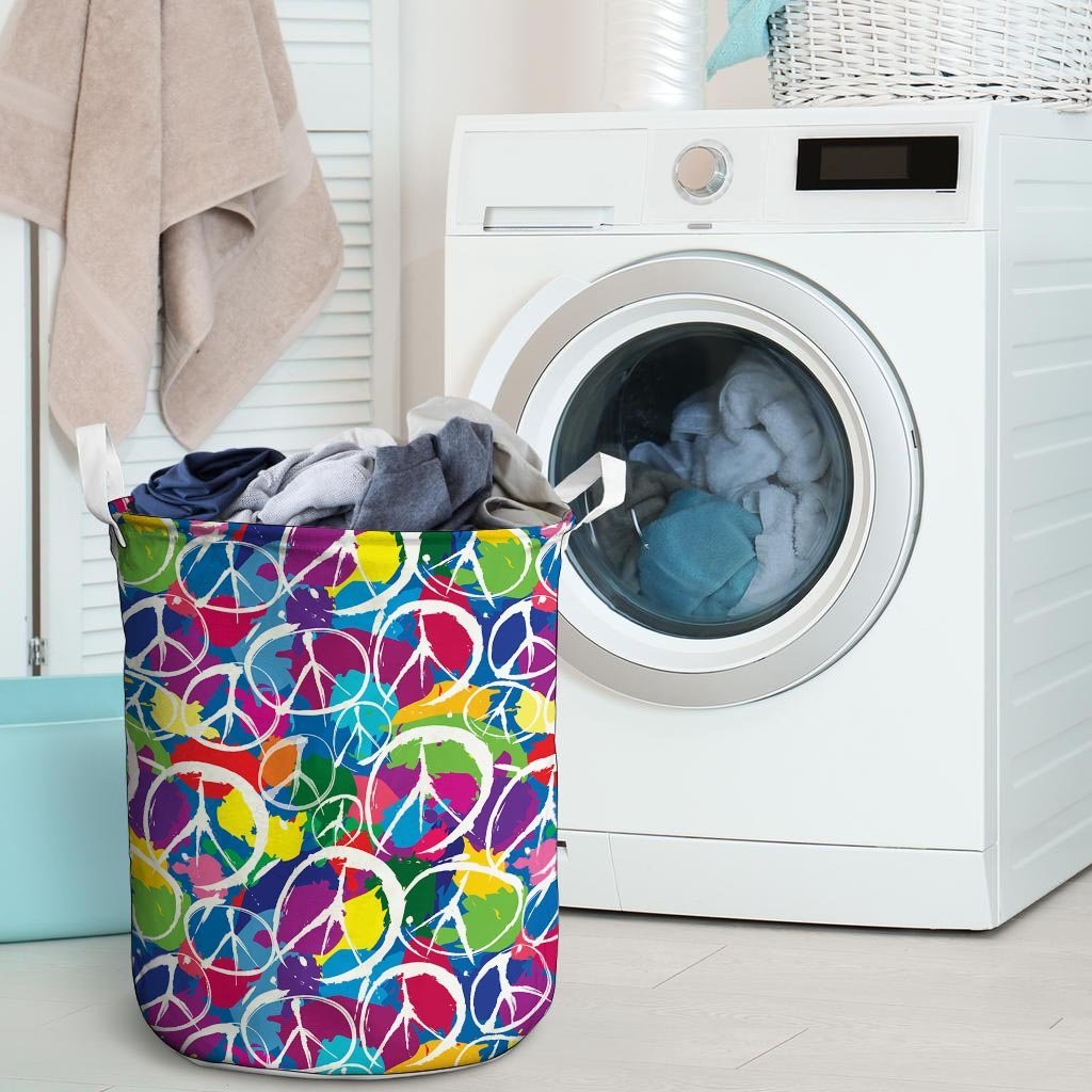 Colorful Hippie Laundry Basket-grizzshop