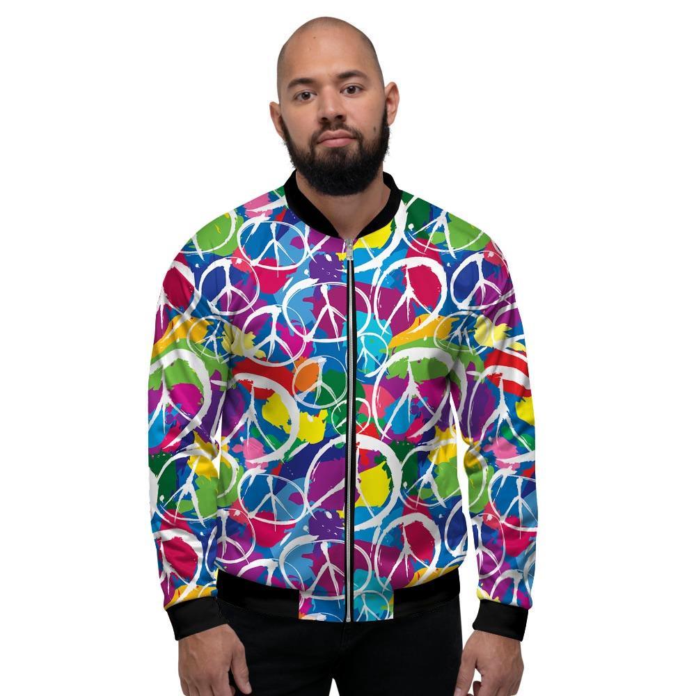 Colorful Hippie Men's Bomber Jacket-grizzshop
